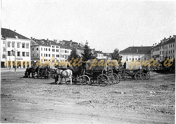 Carri delle requisizioni austriache in Campedel, Belluno (forse novrmbre) 1917