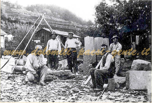 F79 scalpellini da Losego nelle cave di pietra presso La Secca, La Secca 1923