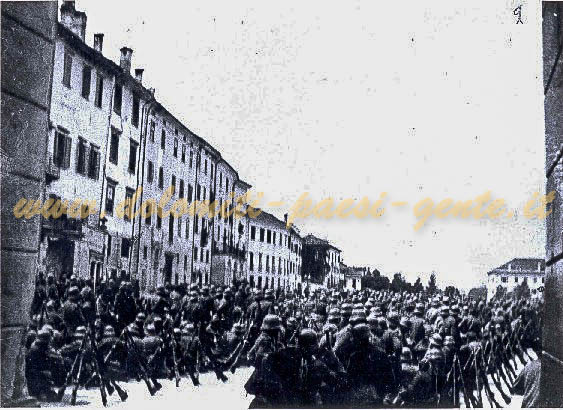 F91 L'arrivo dele prime truppe germaniche in Campedel,Belluno 1917